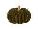 Tmavě zelená látková dekorace dýně Pumpkin L - Ø 15*12 cm Clayre & Eef