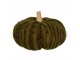 Tmavě zelená látková dekorace dýně Pumpkin XL - Ø 20*14 cm Clayre & Eef
