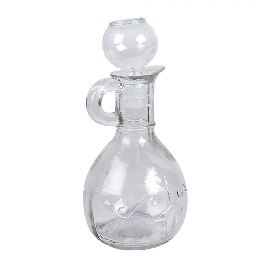 Dekorační skleněná lahvička karafa se zátkou a ouškem - 175 ml Clayre & Eef Dekorační skleněná lahvička karafa se zátkou a ouškem - 175 ml Clayre & Eef