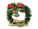 Zelený vánoční věneček se zvonky Merry Christmas - Ø 8 cm Clayre & Eef
