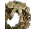 Zeleno-zlatý vánoční věnec s mašlí a koulemi Christmas Wreath - Ø 40*10 cm Clayre & Eef