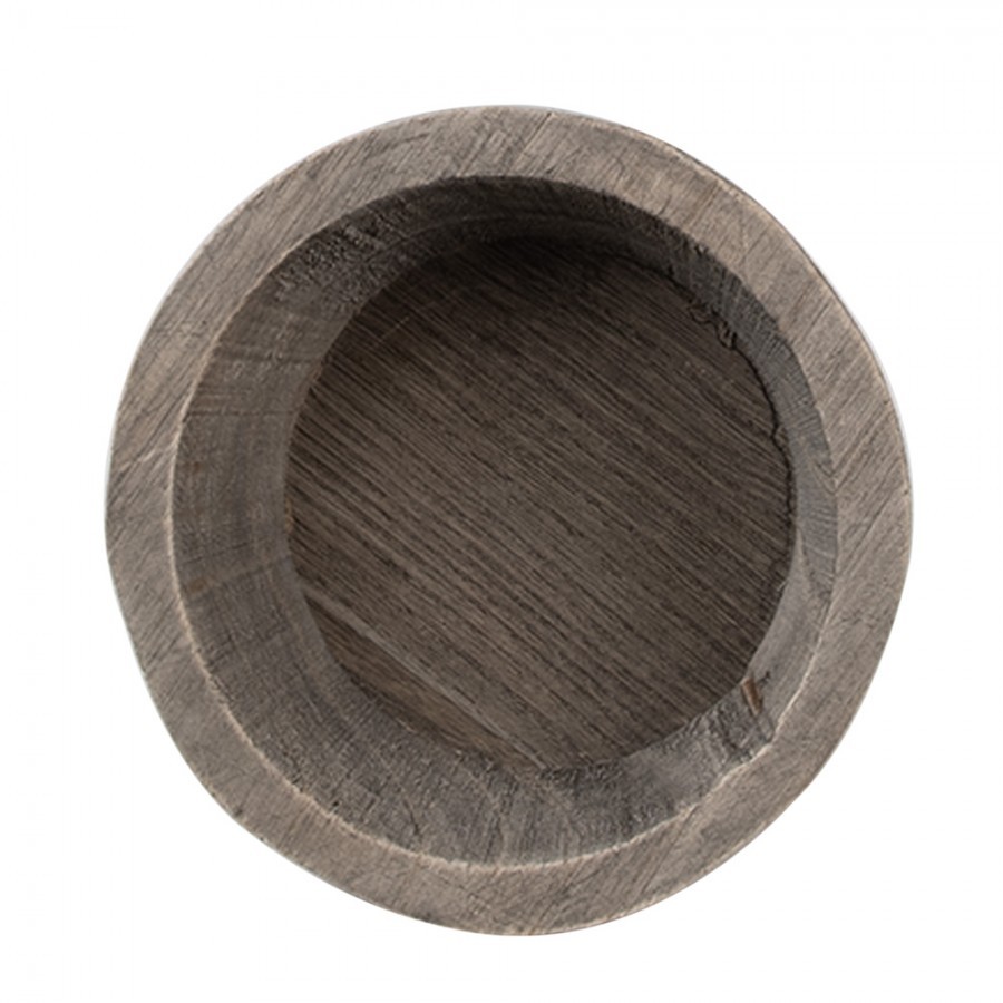 Hnědá antik dřevěná dekorační miska - Ø 15*4 cm Clayre & Eef Hnědá antik dřevěná dekorační miska - Ø 15*4 cm Clayre & Eef