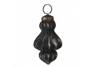 Granitová antik skleněná vánoční ozdoba stromek Noirre - Ø 5*8 cm
