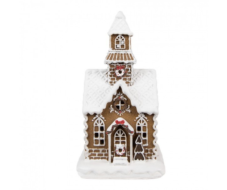 Vánoční perníková chaloupka s Led světýlky Gingerbread House - 13*11*25 cm Clayre & Eef