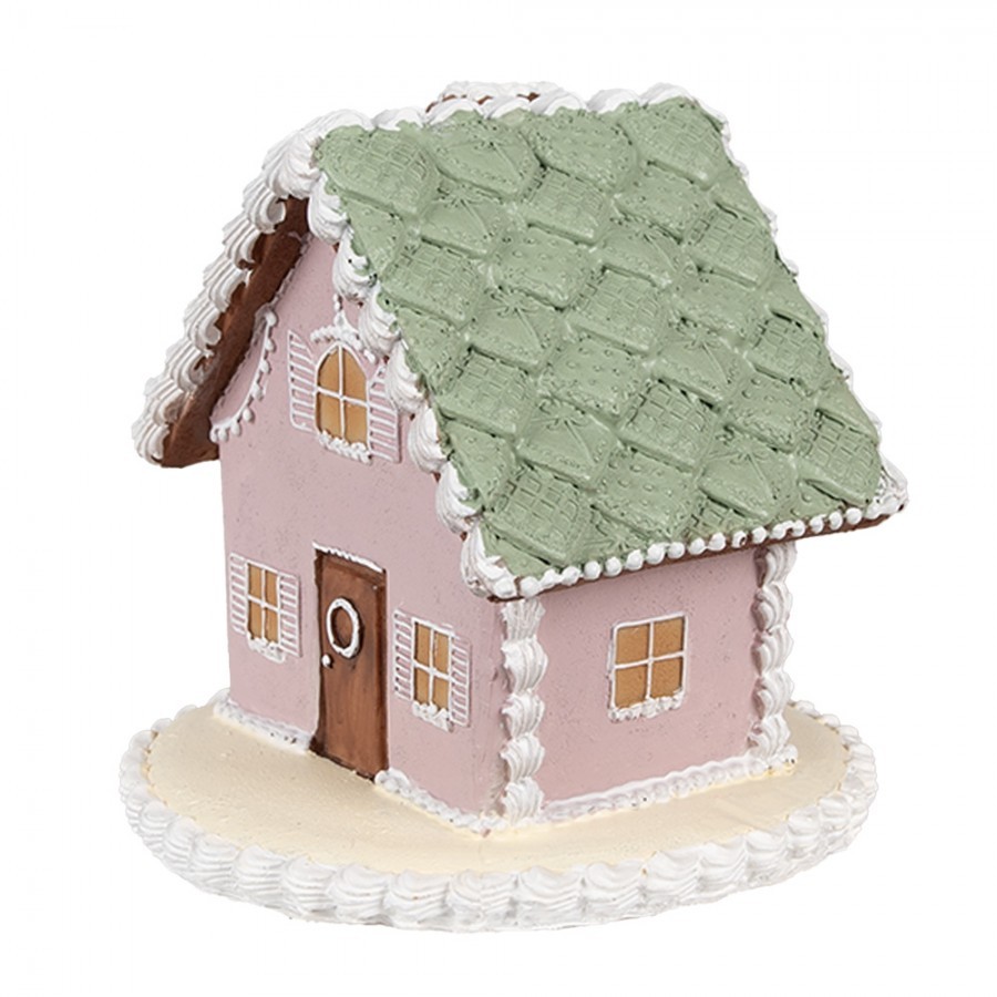 Růžová vánoční perníková chaloupka Gingerbread House - 13*13*12 cm Clayre & Eef Růžová vánoční perníková chaloupka Gingerbread House - 13*13*12 cm Clayre & Eef