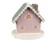 Růžová vánoční perníková chaloupka Gingerbread House - 13*13*12 cm Clayre & Eef