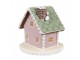 Růžová vánoční perníková chaloupka Gingerbread House - 13*13*12 cm Clayre & Eef