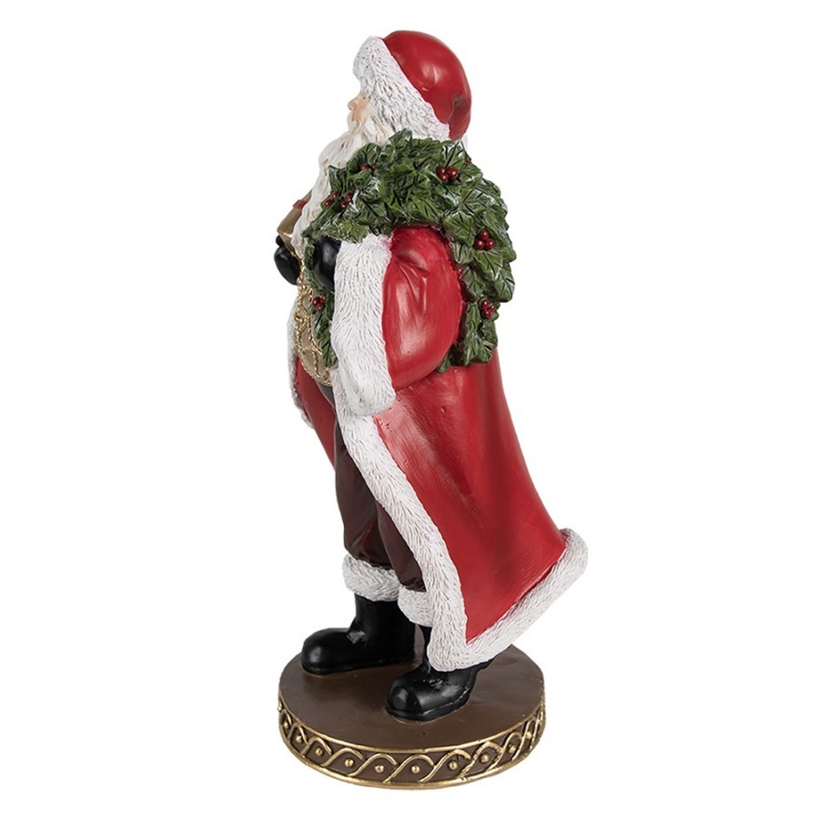 Červená vánoční dekorace Santa s dárkem - 13*10*23 cm Clayre & Eef Červená vánoční dekorace Santa s dárkem - 13*10*23 cm Clayre & Eef