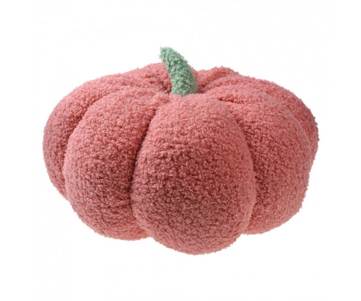 Růžový dekorační polštář ve tvaru dýně Pumpkin - Ø 28*18 cm Clayre & Eef
