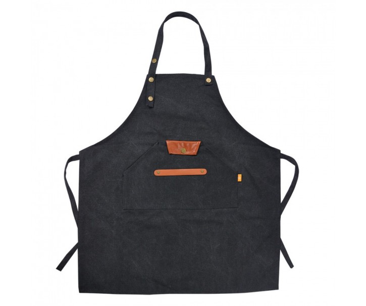 Modro-černá vintage kuchyňská zástěra - 78*70 cm Clayre & Eef