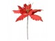Dekorace zápich červená květina vánoční hvězda Poinsettia - Ø 34*48 cm Clayre & Eef