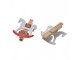 Set 6ks malý dřevěný kolíček s houpacími koníky - 4*1*4 cm Clayre & Eef