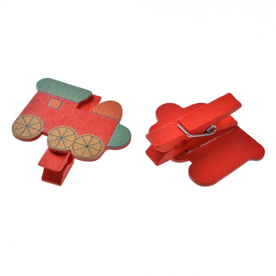 Set 8ks malý dřevěný kolíček s mašinkami - 4*1*3 cm Clayre & Eef Set 8ks malý dřevěný kolíček s mašinkami - 4*1*3 cm Clayre & Eef