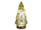 Zelený skleněný dekorační svítící stromek LED Tree - Ø 8*16 cm Clayre & Eef
