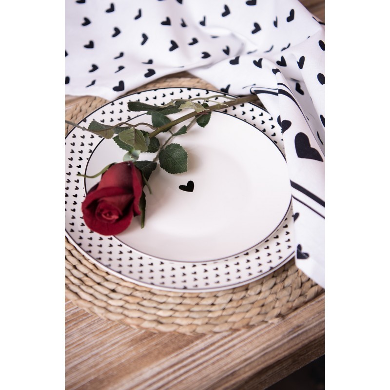 Porcelánový dezertní talířek se srdíčkem Love Birds - Ø 20*2 cm Clayre & Eef Porcelánový dezertní talířek se srdíčkem Love Birds - Ø 20*2 cm Clayre & Eef