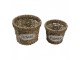 2ks pletený košík z mořské trávy Flower - Ø 16*13 / Ø 13*11 cm Clayre & Eef