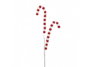 Bílo-červený vánoční zápich lízátka hole Candy - 13*1*60 cm