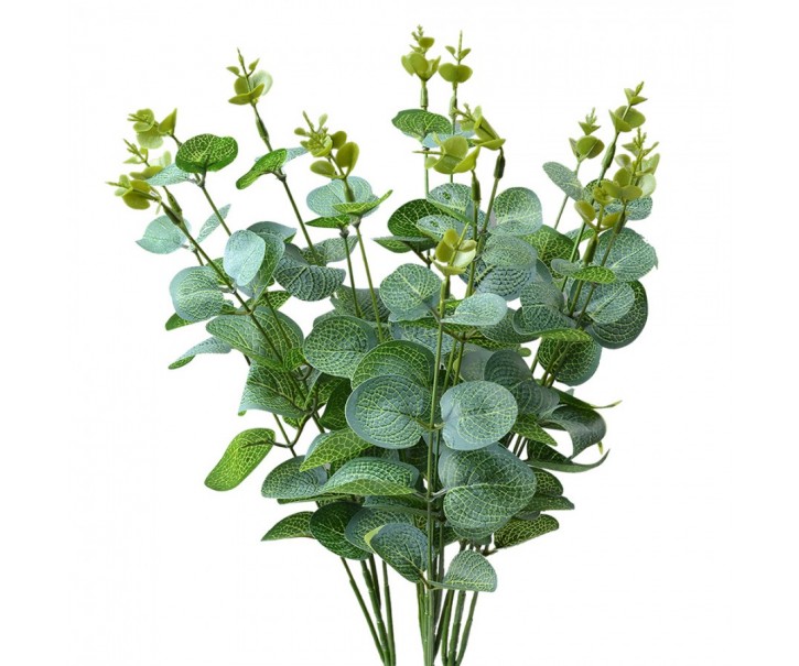 Dekorace tmavší zelená umělá rostlina s panašovanými listy - 12*8*50 cm Clayre & Eef