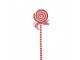 Bílo-červený vánoční zápich lízátka Lollipop - 9*1*41 cm Clayre & Eef