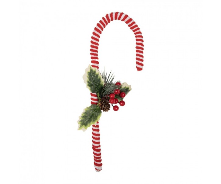 Bílo-červený vánoční zápich lízátka hole Candy - 13*3*30 cm Clayre & Eef