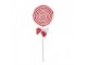 Bílo-červený vánoční zápich lízátka Lollipop - 15*1*41 cm Clayre & Eef