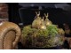 Zlato-zelená antik skleněná vánoční koule s jelenem Deer - Ø 8* 14 cm Mars & More 