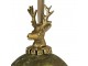 Zlato-zelená antik skleněná vánoční koule s jelenem Deer - Ø 12*19 cm Mars & More 