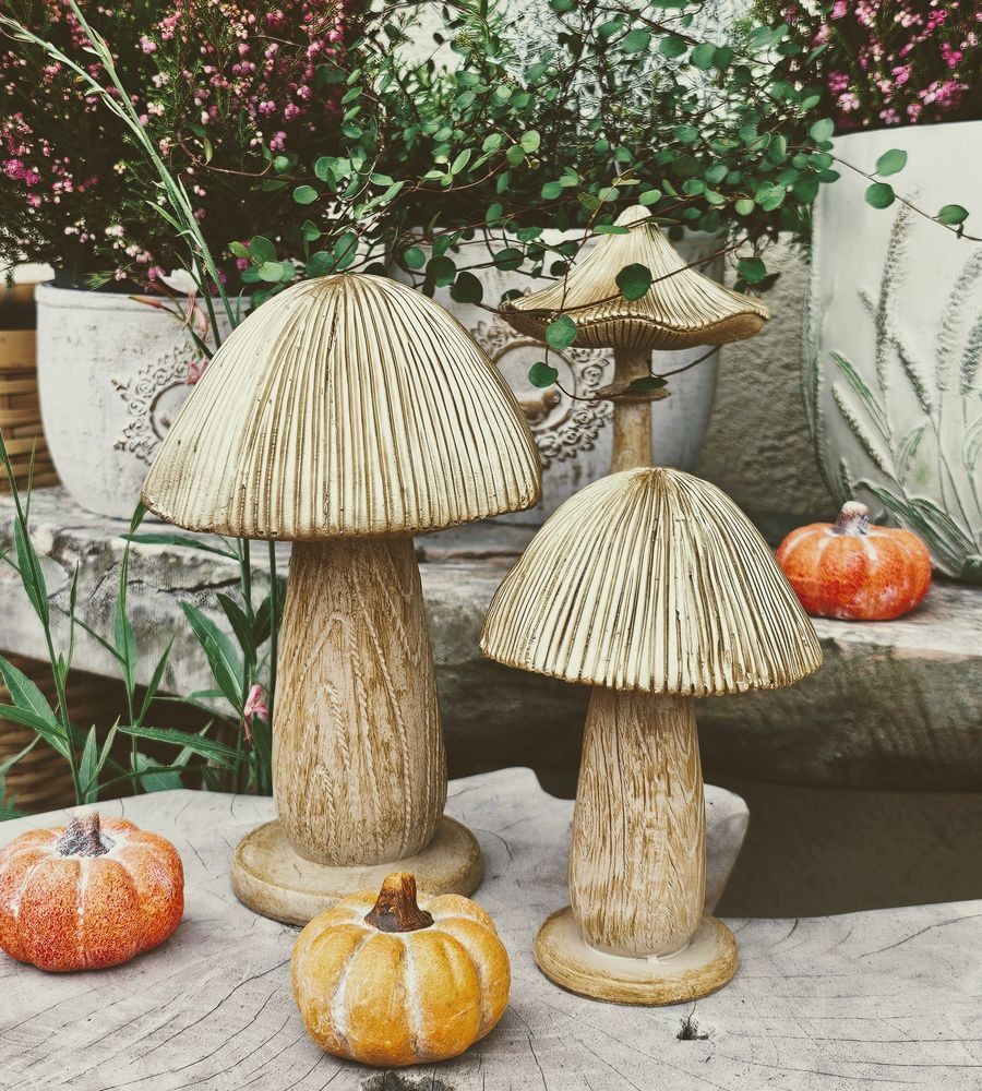 Béžovo-zlatá dekorace houba Mushroom - Ø 13*20 cm Clayre & Eef Béžovo-zlatá dekorace houba Mushroom - Ø 13*20 cm Clayre & Eef