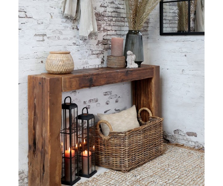 Hnědý dřevěný konzolový stůl Grimaud Unit - 150*40*85 cm Chic Antique
