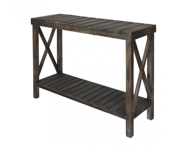 Hnědý dřevěný konzolový stůl Bresco - 105*36*77 cm Chic Antique
