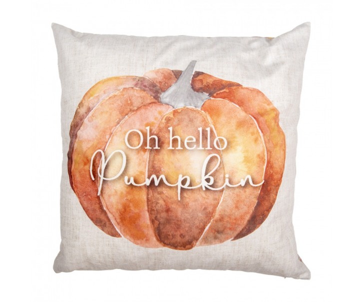 Béžovo-oranžový povlak na polštář s dýní Pumpkin Patch - 45*45 cm Clayre & Eef