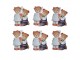 Set 6ks malý dřevěný kolíček s medvídky - 4*1*5 cm Clayre & Eef