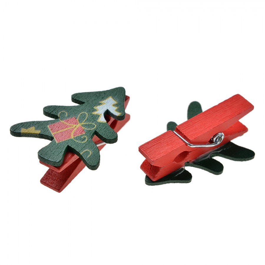Set 8ks malý dřevěný kolíček se stromkem - 3*1*4 cm Clayre & Eef Set 8ks malý dřevěný kolíček se stromkem - 3*1*4 cm Clayre & Eef
