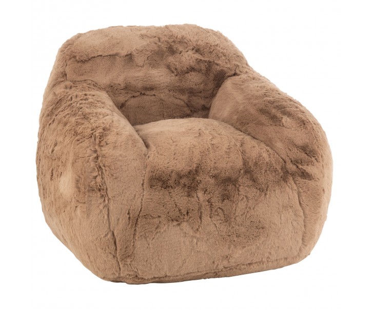 Taupe plyšové křeslo Cuttie - 98*99*75 cm J-Line by Jolipa