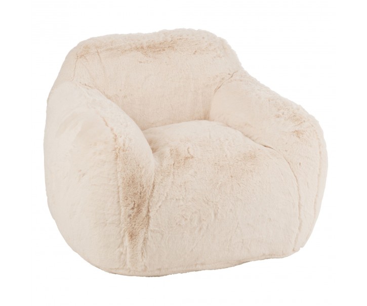 Krémové plyšové křeslo Cuttie - 98*99*75 cm J-Line by Jolipa