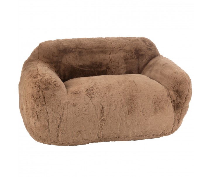 Taupe plyšová pohovka Cuttie - 152*110*81 cm J-Line by Jolipa