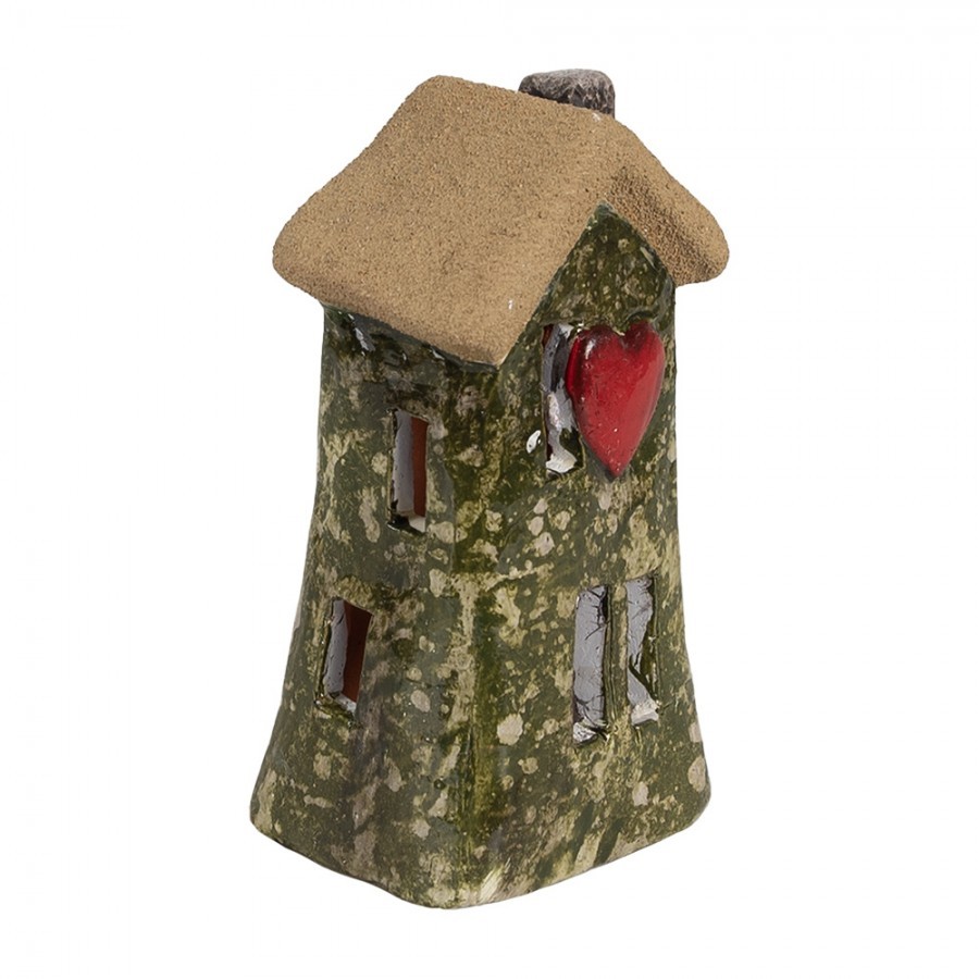 Dekorace zelený keramický domeček - 5*5*10 cm Clayre & Eef Dekorace zelený keramický domeček - 5*5*10 cm Clayre & Eef