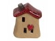 Dekorácia hnedý keramický domček - 7*6*8 cm Clayre & Eef
