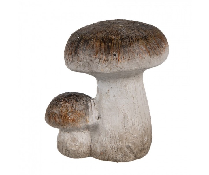 Béžovo-hnědá keramická dekorace houby Mushroom - 6*5*7 cm Clayre & Eef