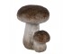 Béžovo-hnědá keramická dekorace houby Mushroom - 6*5*7 cm Clayre & Eef