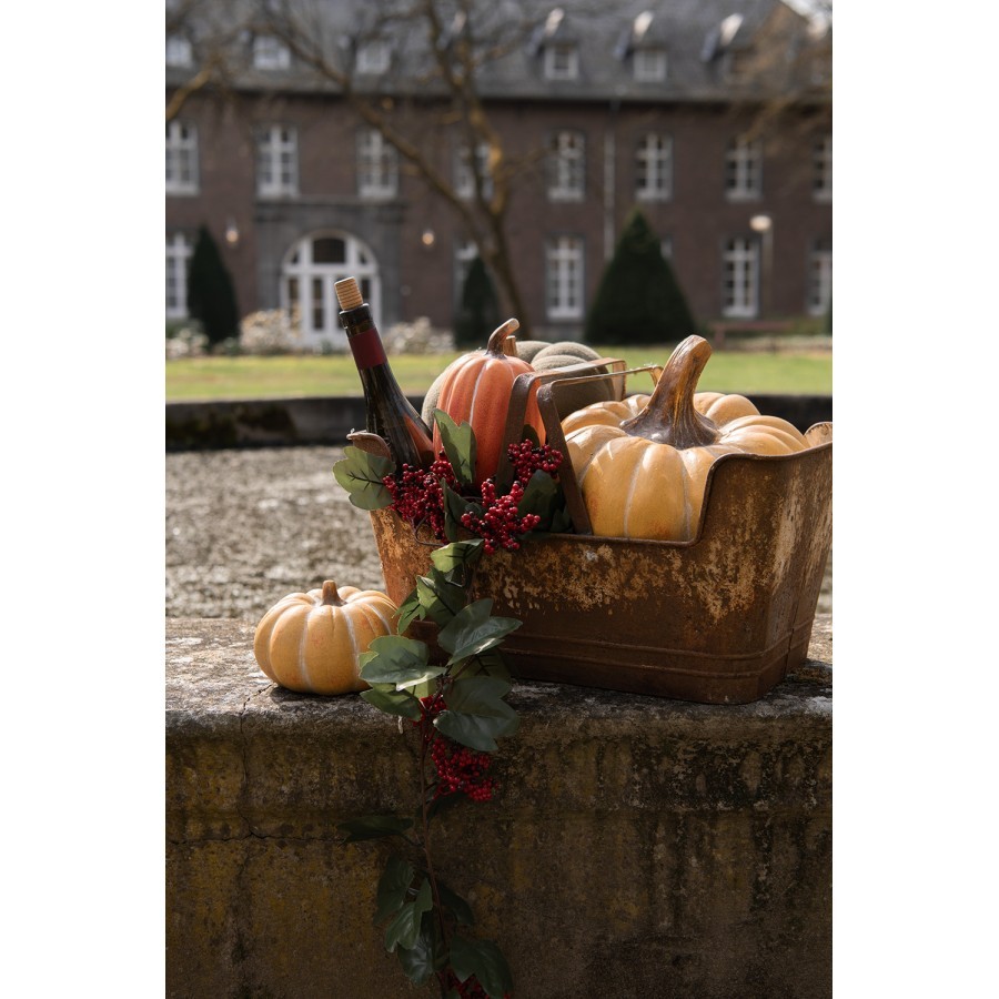 Žluooranžová keramická dekorace dýně Pumpkin - Ø 15*10 cm Clayre & Eef Žluooranžová keramická dekorace dýně Pumpkin - Ø 15*10 cm Clayre & Eef