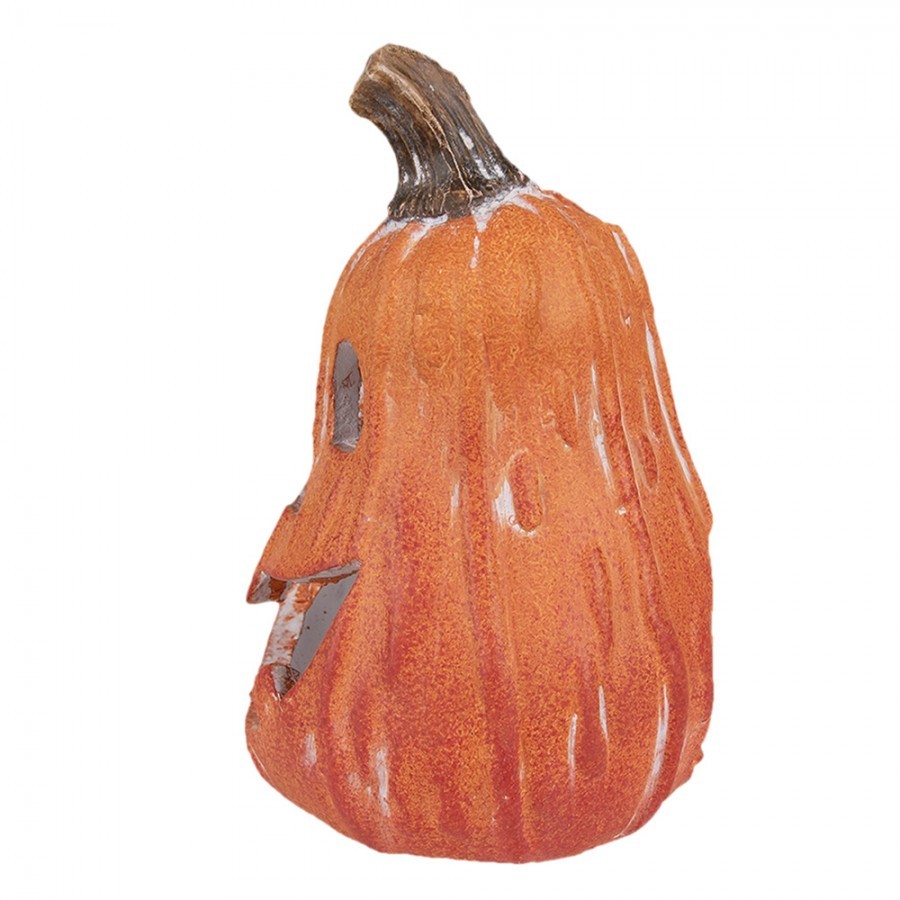 Oranžová keramická dekorace dýně Halloween - 11*10*18 cm Clayre & Eef Oranžová keramická dekorace dýně Halloween - 11*10*18 cm Clayre & Eef