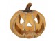 Oranžová keramická dekorace dýně Halloween - 15*14*13 cm Clayre & Eef