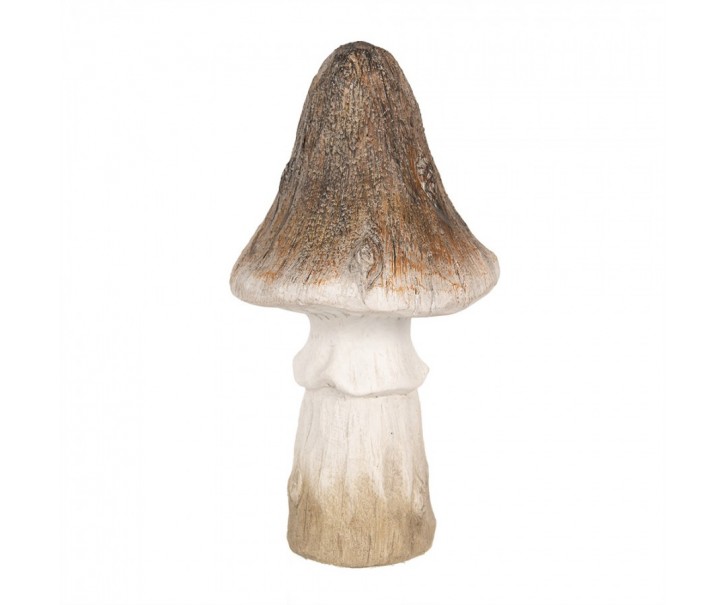 Béžovo-hnědá keramická dekorace houba Mushroom - Ø 12*22 cm Clayre & Eef