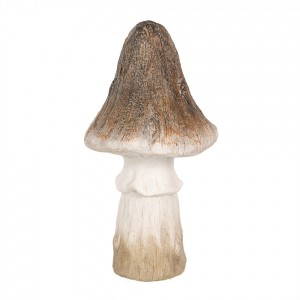 Béžovo-hnědá keramická dekorace houba Mushroom - Ø 12*22 cm