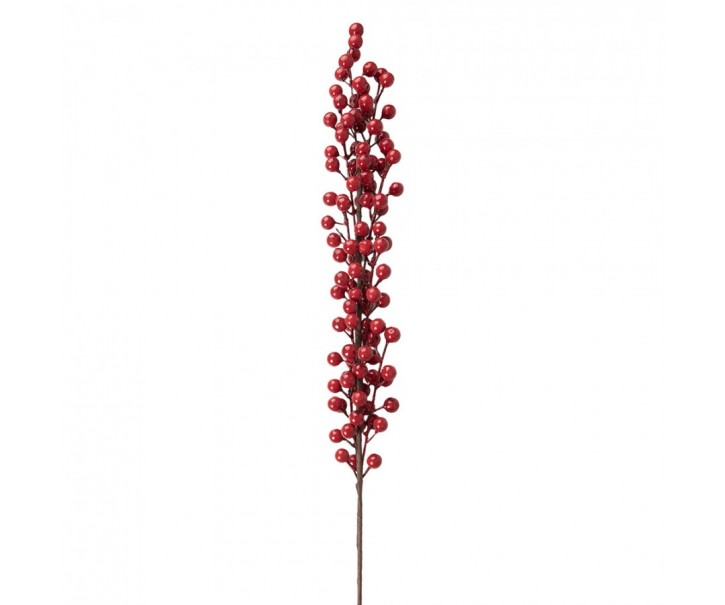 Dekorační větvička s červenými bobulemi - 7*6*84 cm Clayre & Eef