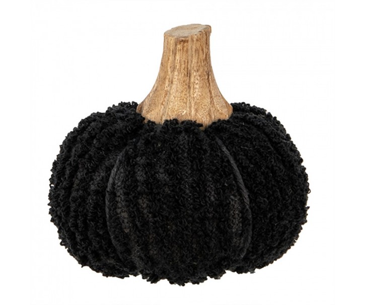 Černá látková dekorace dýně Pumpkin - Ø 9*8 cm Clayre & Eef