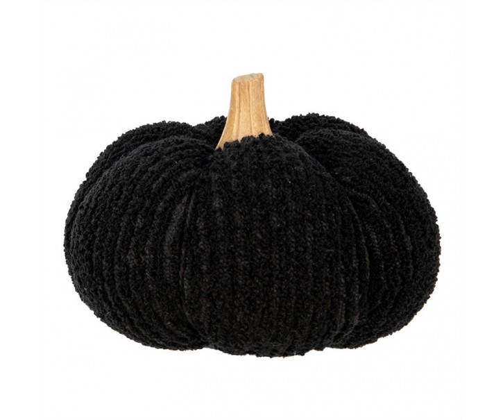 Černá látková dekorace dýně Pumpkin - Ø 15*12 cm Clayre & Eef