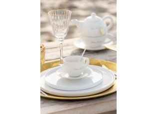 Sklenička na bílé víno se zlatou linkou Rim - Ø 9,5*24 cm