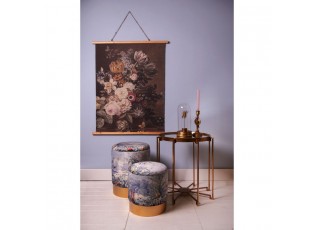 Nástěnná vintage mapa s květy I - 80*2*100 cm
